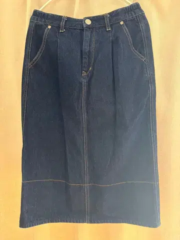 카페티 무릎 아래 데님 스커트