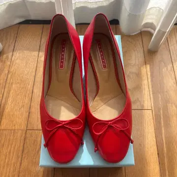 [ 가격 인하 ] [ 새상품급 ] YOSHITO 리본 포함 레드 펌프스