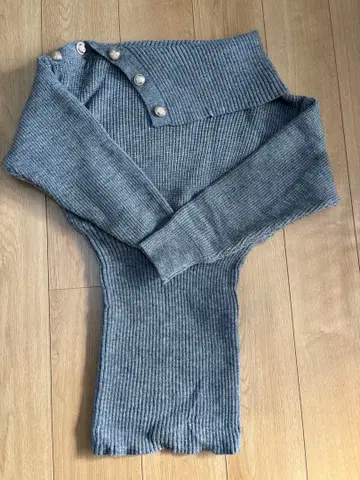 오프숄더 니트 원피스 원숄더 니트 원피스 그레이