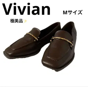 [ 미사용 새상품 ] Vivian 로퍼 스퀘어 브라운 M 사이즈