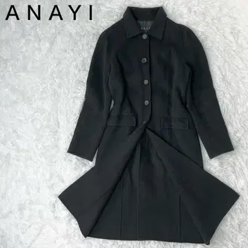 캐시미어 아나이 ANAYI 롱 코트 여성용 맥시 길이 S 블랙