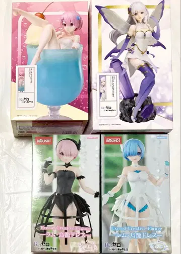 라운드원 리제로 피규어 렘 라무 새장 드레스 크림 소다 에밀리아