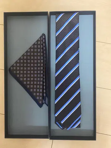 Ermenegildo Zegna 넥타이와 포켓 치프 세트