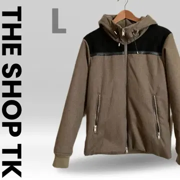 THE SHOP TK 카키 후드 부착 패딩 자켓 L