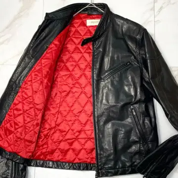 유나이티드 애로우즈 싱글 라이더 자켓 가죽 안감 빨간색 퀼팅
