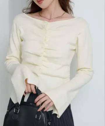 Kastane 프론트 개더 니트 가디건