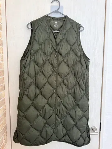 uniqlo 다운 베스트 롱 다크 카키