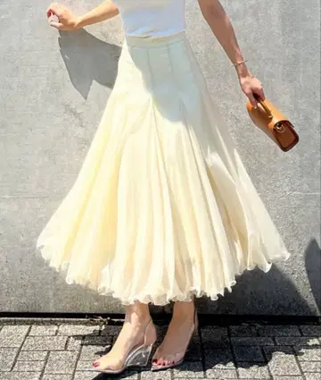 JENNE 리치 볼륨 오간자 스커트