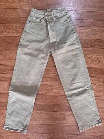 MOUSSY 카키 스트레이트 데님