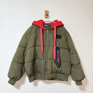 [ 새상품급 ] 카키 MA-1 숏 기장 다운 자켓 XL