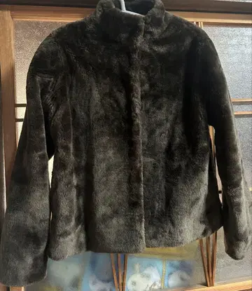 다크 브라운 보아 자켓 스탠드 카라