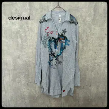 # desigual 자수 긴팔 셔츠 상의 디자인