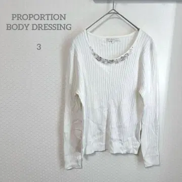 프로포션 바디 드레싱 스톤 U넥 리브 니트 L 상당