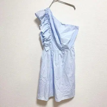 라이트 블루 원 숄더 프릴 드레스 [ L ] 루즈핏 원피스