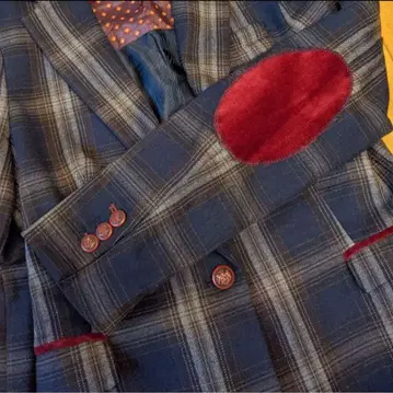 ZARA 네이비 체크 테일러드 자켓