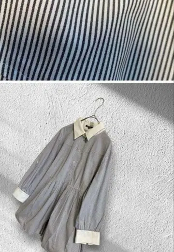 빅 사이즈! 23구 절개 개더 스트라이프 셔츠 블라우스 48 세탁 가능