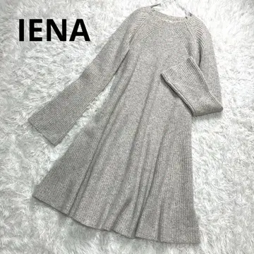 IENA 이에나 리브 니트 원피스 실크 울 혼방 A 라인 F