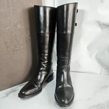 SARTORE 사토레 롱 부츠 더블 벨트 백 지퍼 블랙 36