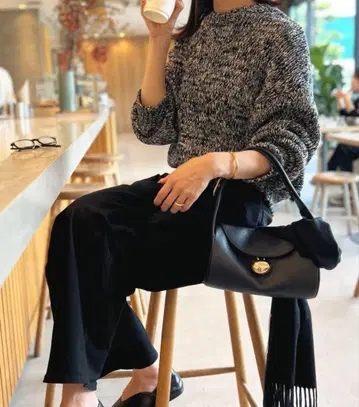 NAUL 로우게이지 멜란지 니트