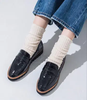 EVOL 블랙 로퍼 23.5cm