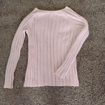 PLST 리브 스웨터 M 크림색