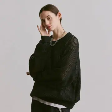 soerte loose cotton linen mesh knit