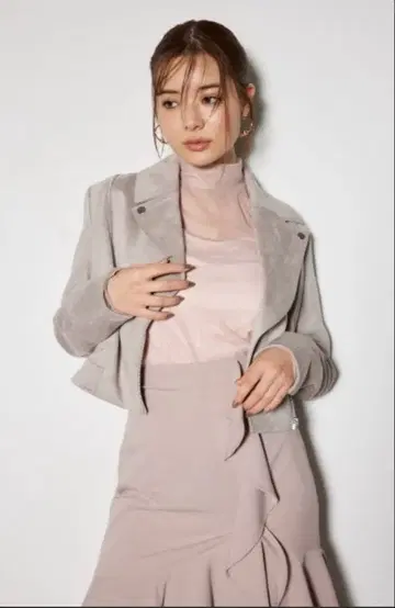 [ rienda ] 24AW 페이크 스웨이드 라이더 자켓