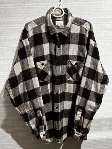 BEAMS 브라운 체크 셔츠 L 사이즈