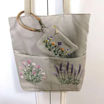 손자수 토트백 미니 파우치 포함