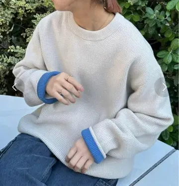 새상품 CIAOPANIC TYPY 니트 스웨터 L 아이보리/블루