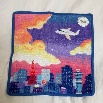 [ FEILER ] 하네다 공항 한정판 손수건 선셋 석양 비행기