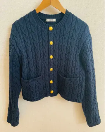 [ 새상품 ] MACPHEE 코튼 케이블 크루넥 가디건 S