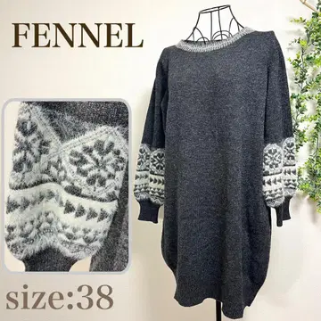 FENNEL 페넬 노르딕 무늬 니트 원피스 니트 튜닉