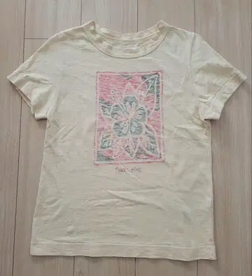 45R 반팔T셔츠 옐로우 컬러 꽃무늬