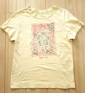 45R 반팔T셔츠 옐로우 컬러 꽃무늬