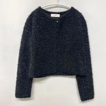 ohotoro 완판템 인기 퍼 미들 가디건 다크 그레이