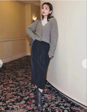 스트라 라메 페더 니트 가디건