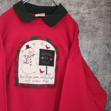 패치워크 눈사람 옷깃 맨투맨 미국 빈티지 의류 빈티지 90s