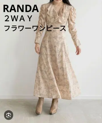 2WAY 새상품급 RANDA 플라워 프린트 롱 원피스