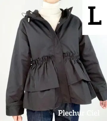 새상품 시마무라 PlechurCiel 프릴 페플럼 마운틴 후드티 블랙 L