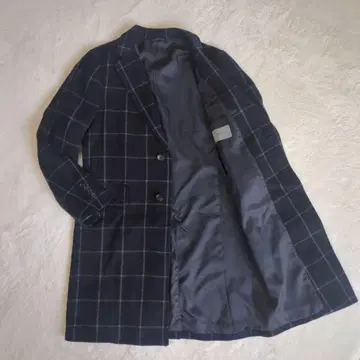 심플리시떼 플러스 체스터 코트 윈도페인 체크 네이비