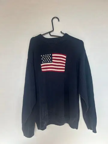 미국 국기 자수 니트 스웨터 네이비 COTTEN TRADERS