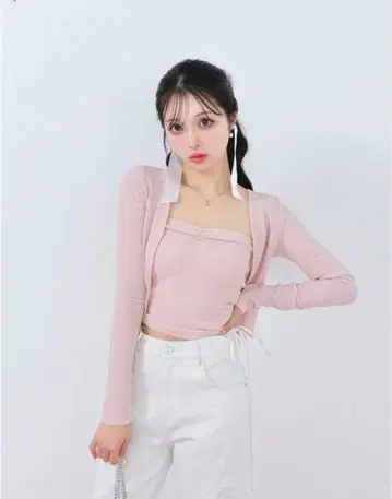 엠미에메 백 리본 베어 앙상블 탑스