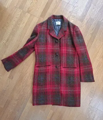 soe 체크 무늬 체스터 코트