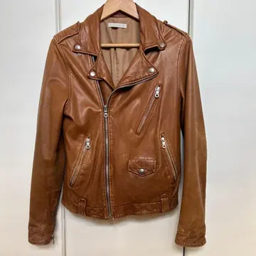 SUUP. 램 가죽 라이더 자켓 브라운 가을/겨울 방한