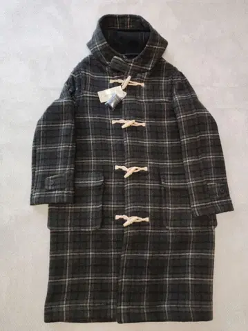 체크 무늬 더플 코트 미사용품 M 사이즈