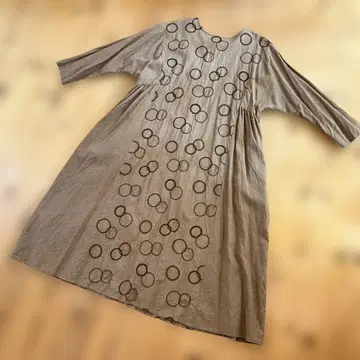 blue willow 린넨면 롱 원피스 브라운 계열