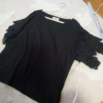 hagumu 풀오버 자수 레이스 블랙