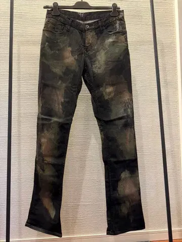 00s archive L.G.B. flare denim coated