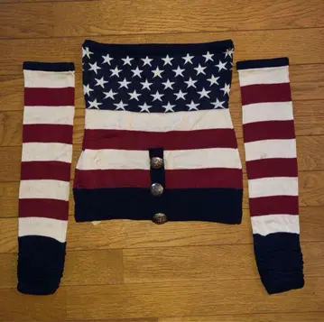 d.i.a. 성조기 패턴 암워머 니트 상의